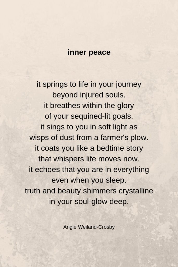 a poem, "inner peace"....