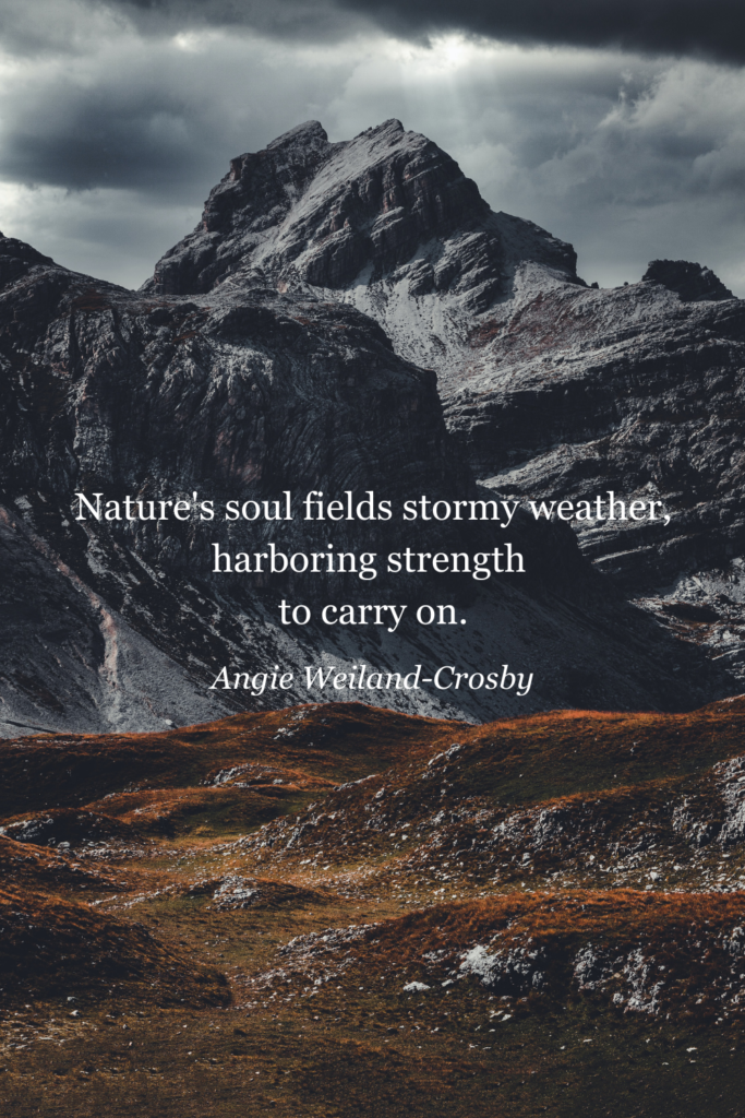 inspirational nature quote with mountains and clouds | Photo by Eberhard Grossgasteiger